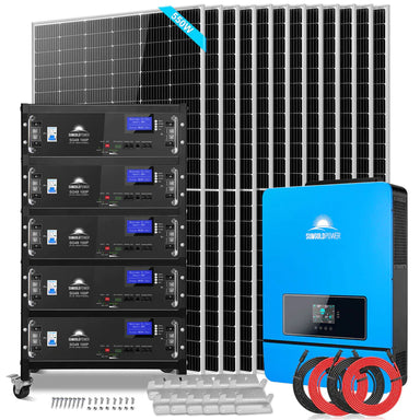 SUNGOLD POWER OFF GRID SOLAR KIT (10KW INVERTER, 25.6KWH LITHIUM BATTERY, ETC)