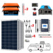 Lithium Battery Poly Solar Power Complete System with Battery and Inverter for RV Boat 12V Off Grid Kit - Li400Ah 3kW - 600W MPPT50A ( HYL400AH-P600W)