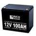 Richsolar 12V 100Ah LiFePO4 Lithium Iron Phosphate Battery Left