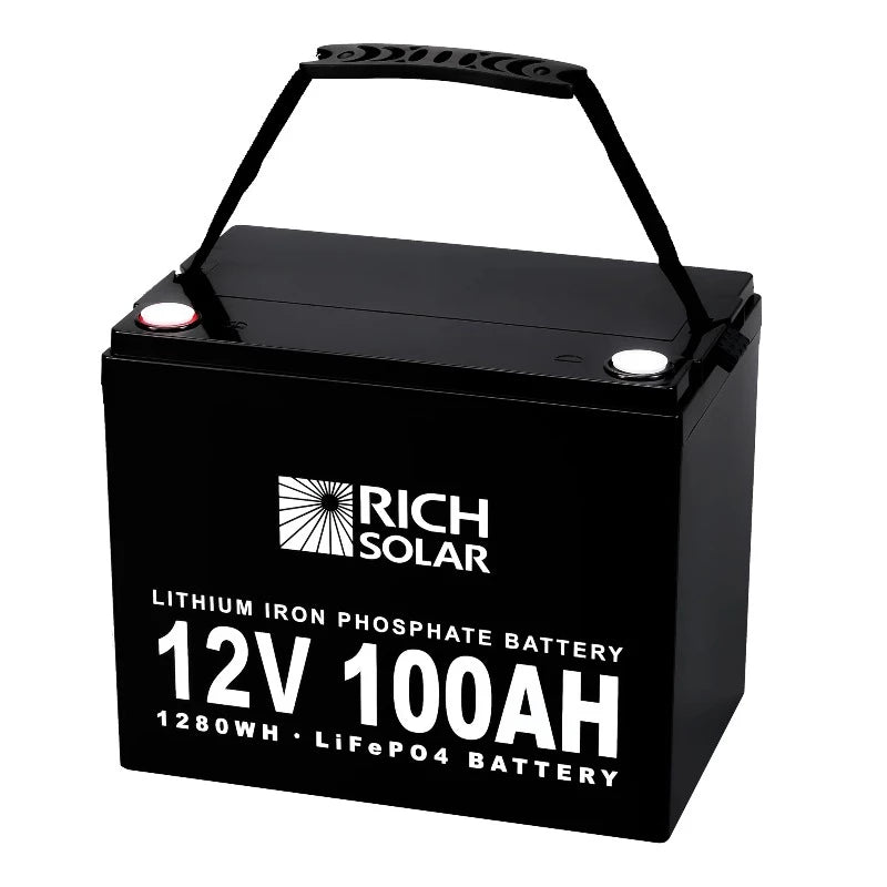 Richsolar 12V 100Ah LiFePO4 Lithium Iron Phosphate Battery Left