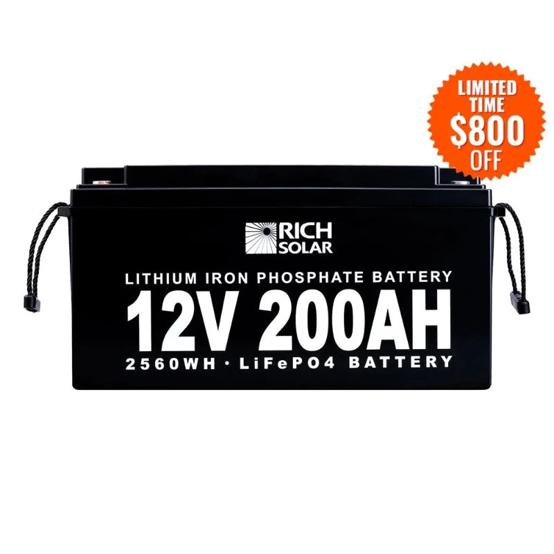 Richsolar 12V 200Ah LiFePO4 Lithium Iron Phosphate Battery Main