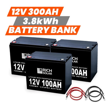 Richsolar 12V - 300AH - 3.8kWh Lithium Battery Bank Main