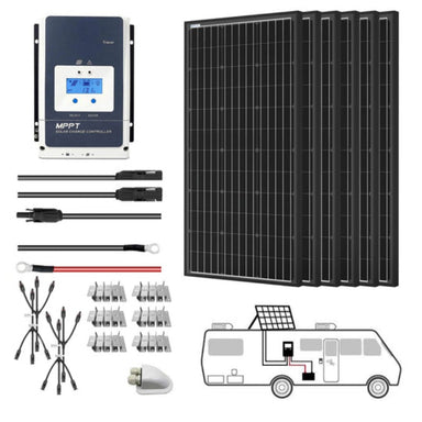 ACOPOWER 600W Mono Solar RV Kits, 50A MPPT Charge Controller (6x100W 50A)