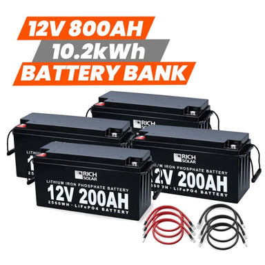 Richsolar 12V - 800AH - 10.2kWh Lithium Battery Bank Main