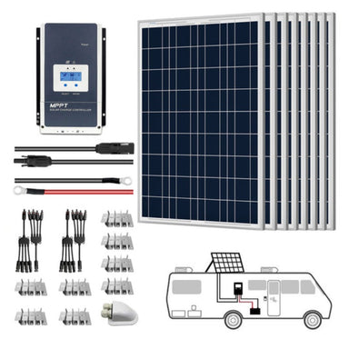 ACOPOWER 8x100W 12V Poly Solar RV Kits, 60A MPPT Charge Controller (800W 60A)