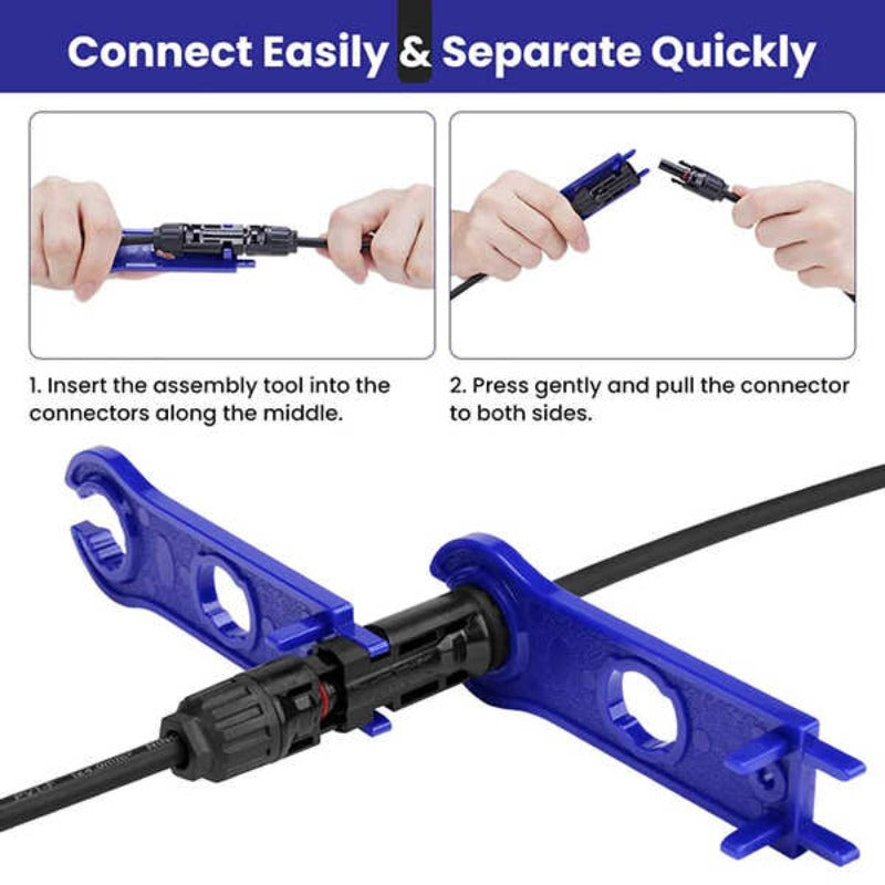Solar Connectors kits(6Pairs Male/Female &1 pair of spanners) How To Connect