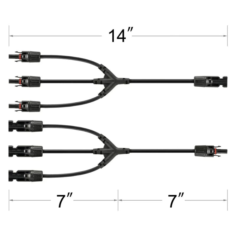 Y Branch Parallel Adapters 3 to 1 Size