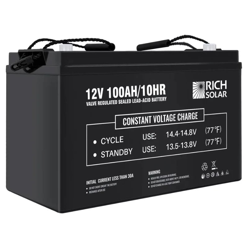Richsolar 12V 100Ah Deep Cycle AGM Battery Right
