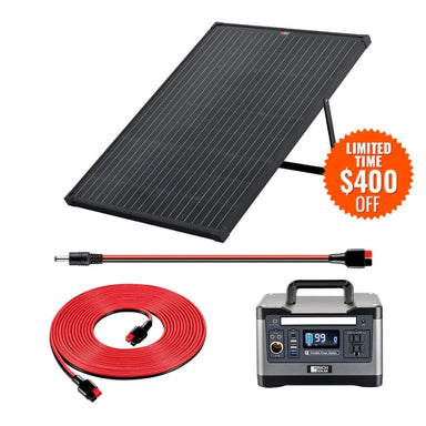 Richsolar X500 Solar Generator Kit 540Wh Generator and 100 Watt Portable Solar Panel Black Main