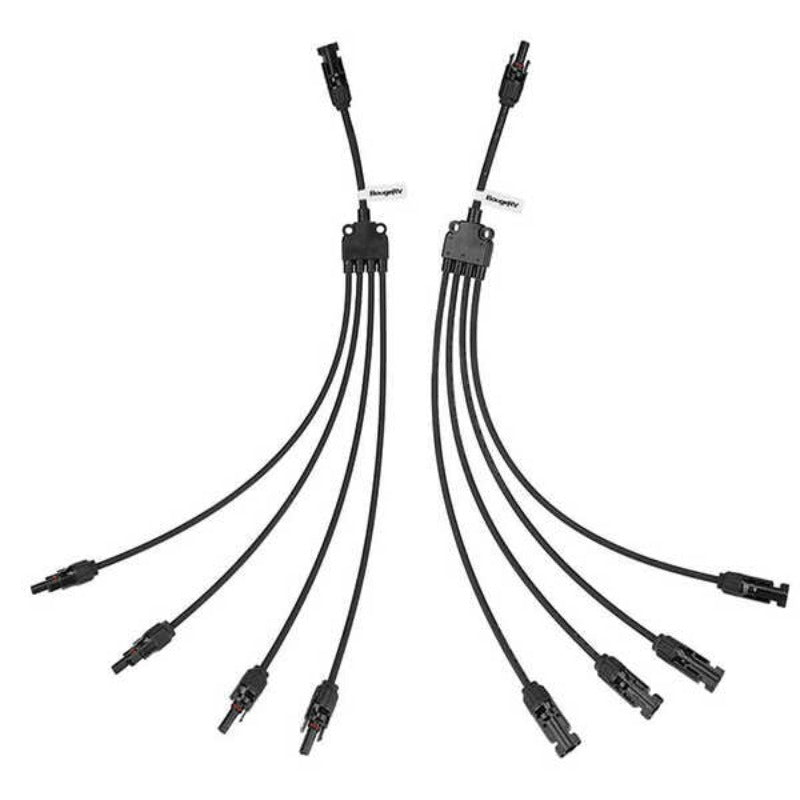 Y Branch Parallel Connectors Extra Long 1 to 4 Solar Cable Full View