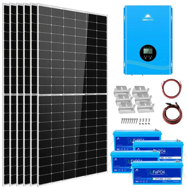 Sungold Power COMPLETE OFF GRID SOLAR KIT 6000W 48V 120V/240V OUTPUT 10.24KWH LITHIUM BATTERY 2700 WATT SOLAR PANEL SGK-6MAX All