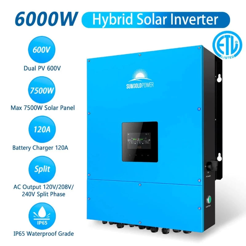 Sungold Power BLUEPOWER IP6048 6000W 48V HYBRID SOLAR INVERTER ( AC COUPLED IP65 ) Details