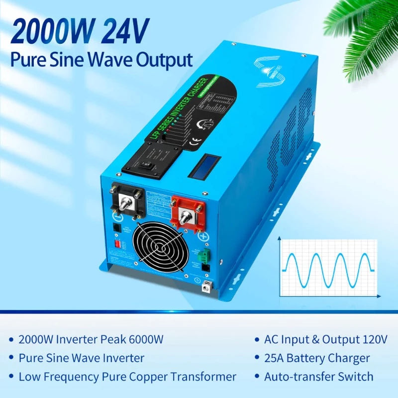 4000W DC 24V Pure Sine Wave Inverter With Charger