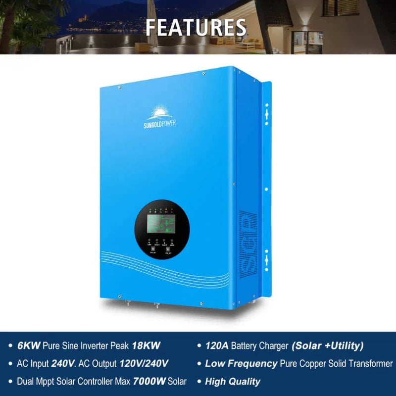 Sungold Power 6000W HYBRID SOLAR INVERTER Left