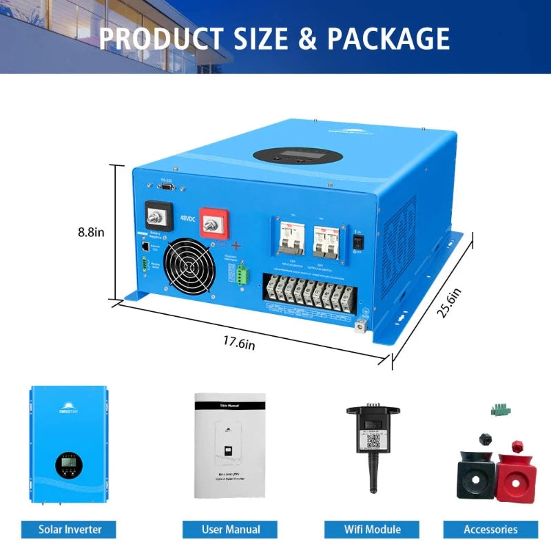 Sungold Power 12KW HYBRID SOLAR INVERTER UL1741 STANDARD Size