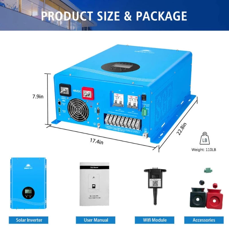 Sungold Power 6000W HYBRID SOLAR INVERTER Size