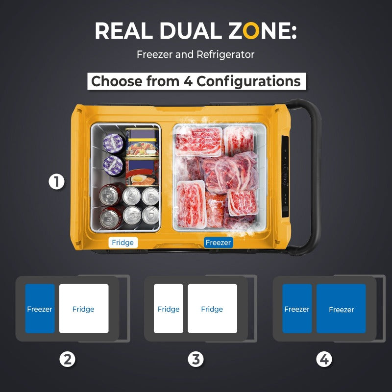 Bouge RV Portable Refrigerator Freezer Dual Zone