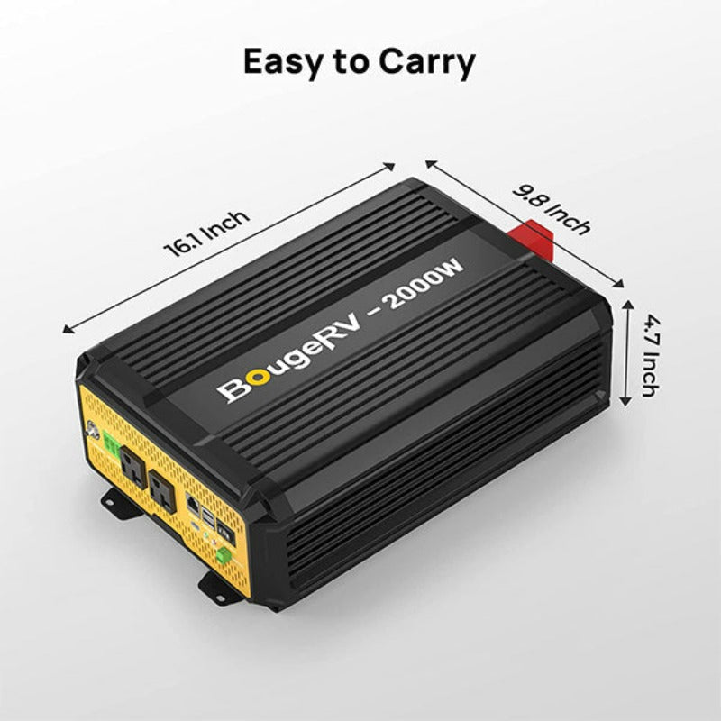 Bouge RV 2000W 12V Pure Sine Wave Inverter Easy to Carry