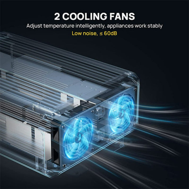 Bouge RV 2000W 12V Pure Sine Wave Inverter Cooling Fans