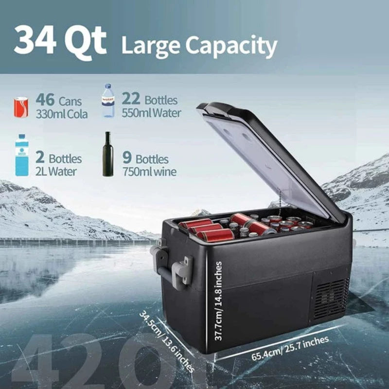Bouge RV Portable Refrigerator Black Capacity