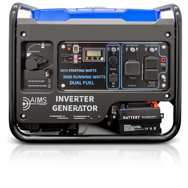 Aimscorp Dual Fuel Inverter Generator 3850 Watts EPA Front