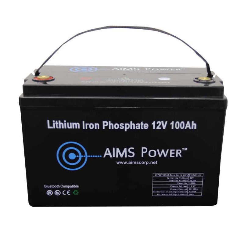 Aimscorp Lithium Battery 12V 100Ah LiFePO4 Lithium Iron Phosphate with Bluetooth Monitoring Main