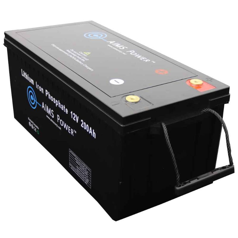 Aimscorp Lithium Battery 12V 200Ah LiFePO4 Lithium Iron Phosphate with Bluetooth Monitoring Side