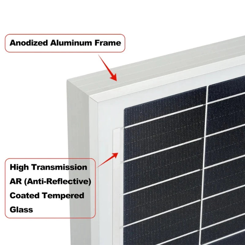 Richsolar Mega 200 Watt 24 Volt Solar Panel Top