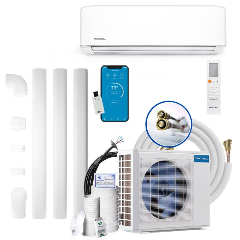 MRCOOL DIY 4th Generation E Star 18k BTU Ductless Mini-Split Heat Pump Complete System (DIY-18-HP-WM-230C25)