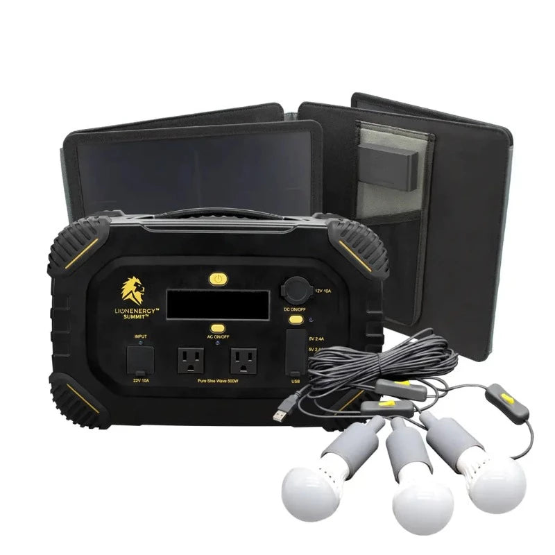 Lion Energy Summit - Bluetooth Portable Generator Kit (665Wh LiFePO4, 530W AC) With LED