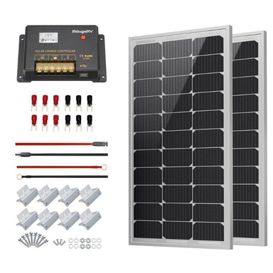 Bouge RV 200 Watt 12 Volt Solar Panel Starter Kit Full View